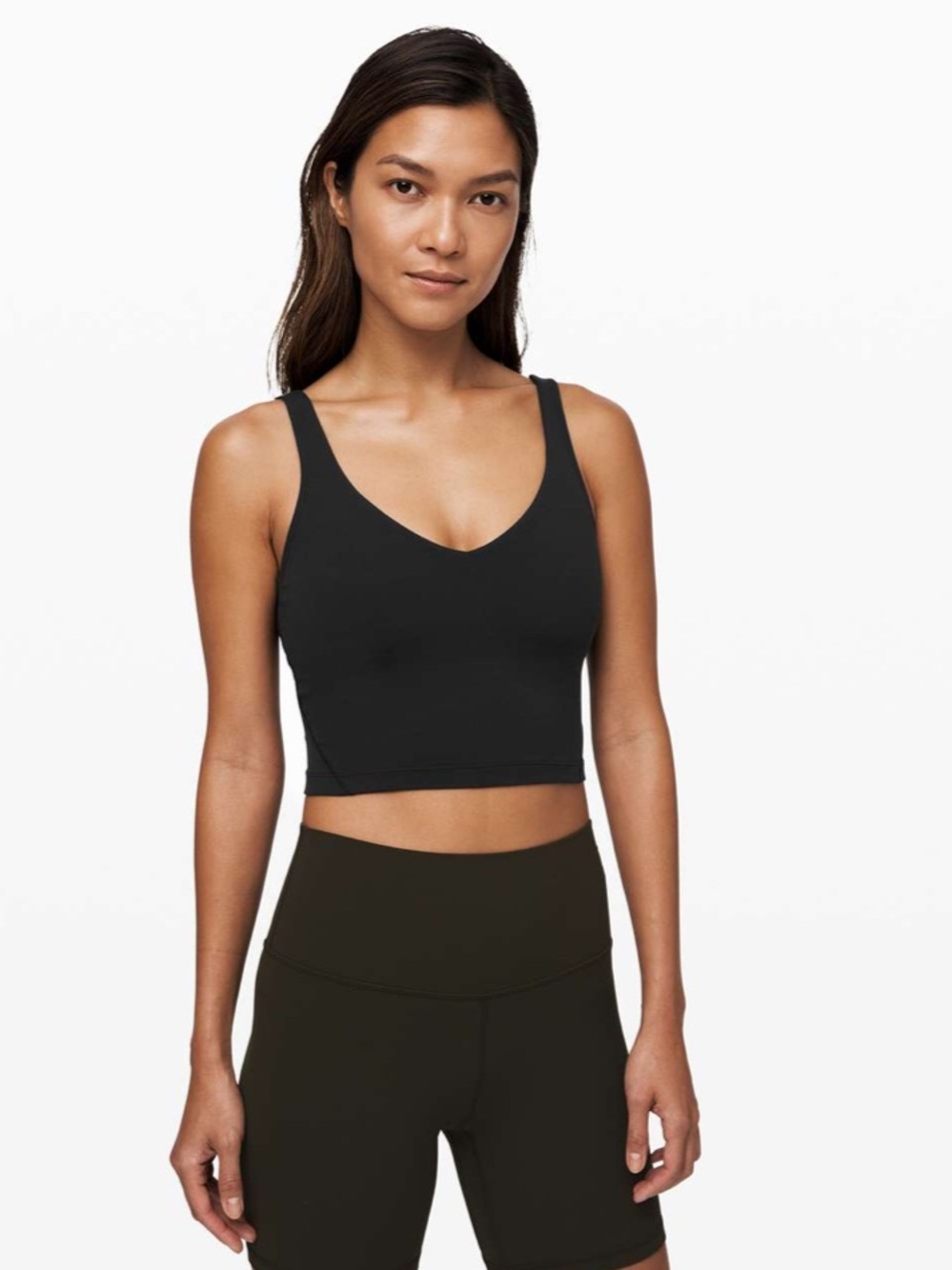 Lululemon Women’s Cropped Black Align Tank Size 8 Medium Yoga No pads